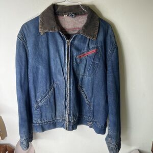 VTG Hercules Denim Wool Flannel Lined Zip Jacket Size 42  50's-60's